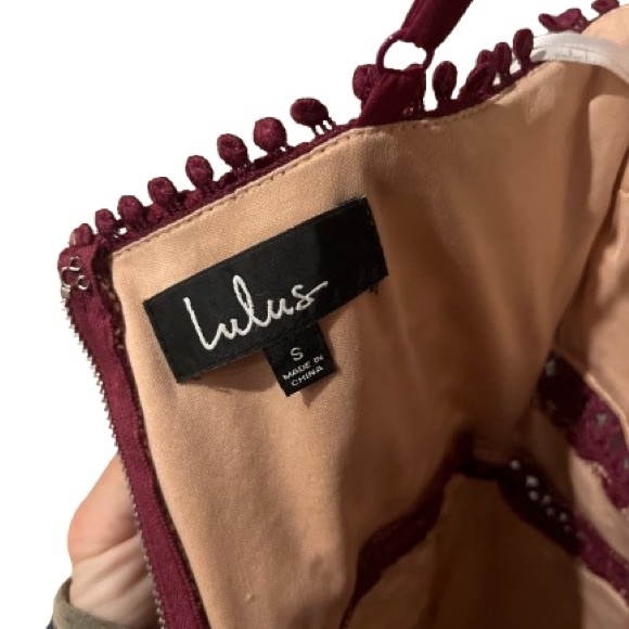 NWT Beauty and Lace Burgundy Mini Fit & Flare Dress Size Small - Picture 3 of 8